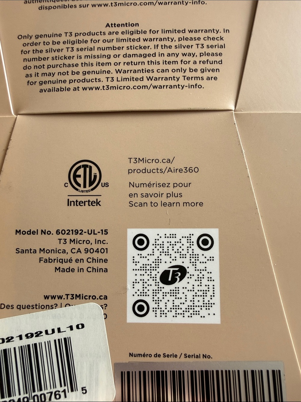T3 aire ceramic air styler new in the box - Picture 3 of 4